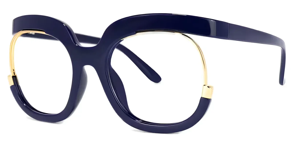 Carmine Dark-Blue Glasses 1